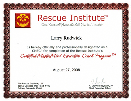 Rescue Institute Certification Certificate